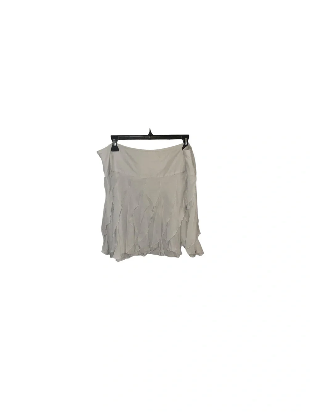 Vintage y2k INC Asymmetrical Ruffled Silk Skirt light gray Fairy core soft girl